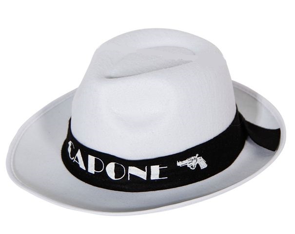 verkoop - attributen - Hoeden-diadeem - Maffiahoed Al Capone wit